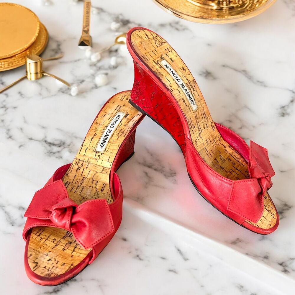Manolo Blahnik Red Sandals